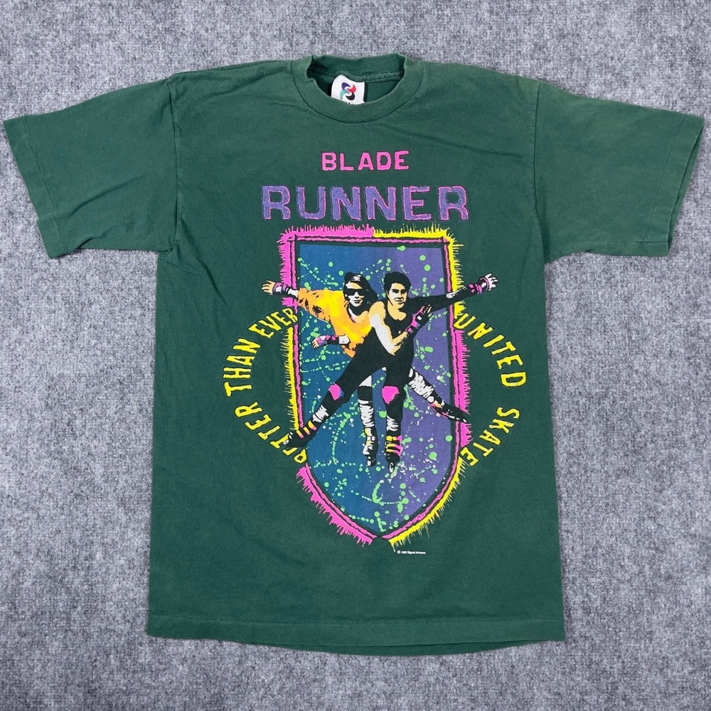 Blade Runner T-Shirt Mens Medium Green 1995 Vintage Rollerblading